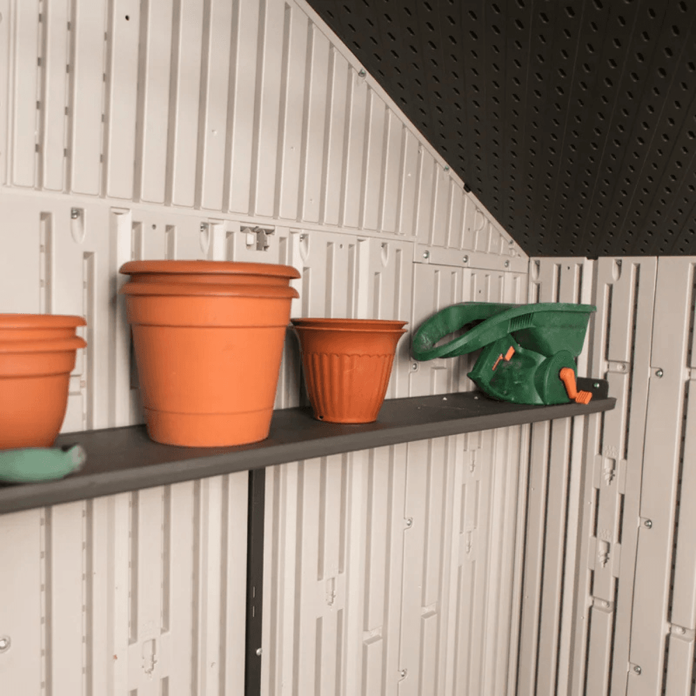 Lifetime 12.5 Ft. x 8 Ft. High-Density Polyethylene (Plastic) Outdoor Storage Shed with Steel-Reinforced Construction