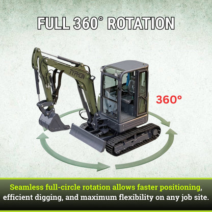 TYPHON KUVOU 4.0 mini excavator Kubota D1703 Diesel engine with 4Ton Operating Weight AC/ Heater