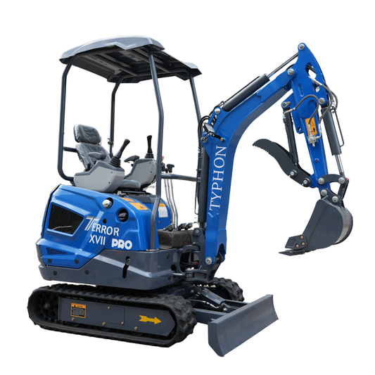 TYPHON TERROR XVII PRO 3800 lb mini excavator Hydraulic System Integrated Oil Cooler EPA-Certified Kubota D902 Engine