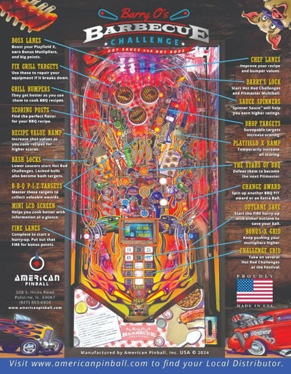 American Pinball Barry O’s BBQ Challenge Limited Edition Pinball Machine