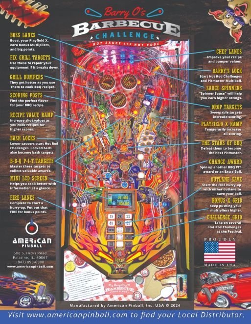 American Pinball Barry O’s BBQ Challenge Limited Edition Pinball Machine