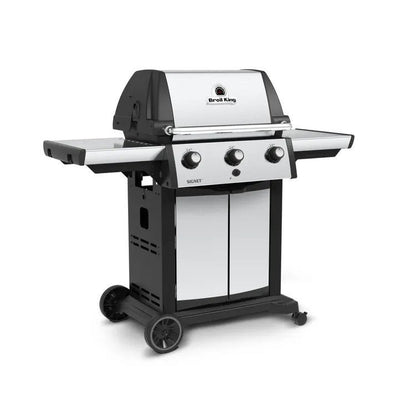 Broil King Signet 320 stainless steel 3-burner gas grill on cart