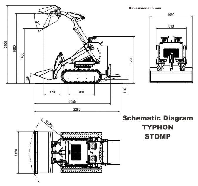 New TYPHON STOMP 1,800lbs Mini Skid Steer 21HP Honda Engine