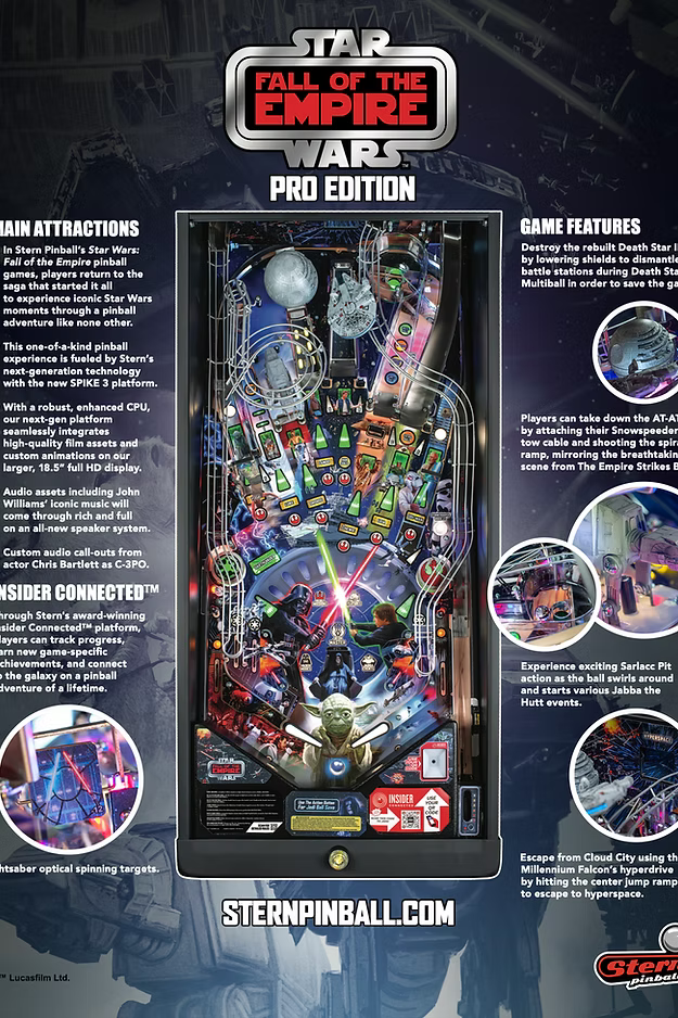 Stern Pinball Star Wars: Fall of the Empire Pro Pinball Machine