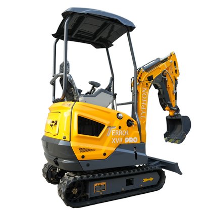 TYPHON TERROR XVII Pro Mini Excavator 14 kN Digging Force Dual Auxiliary Circuits EPA-Certified Kubota D902 Engine
