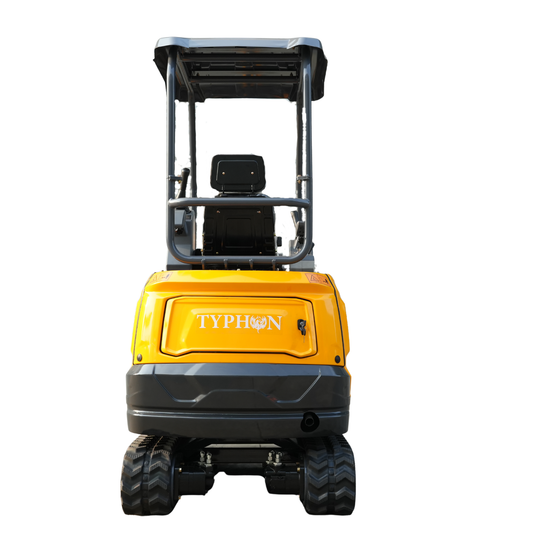 TYPHON TERROR XVII PRO Prestige Edition 4000 lb Mini Excavator Kubota D902 Diesel Engine Boom Swing Retractable Tracks  AC & Heater Hydraulic Thumb