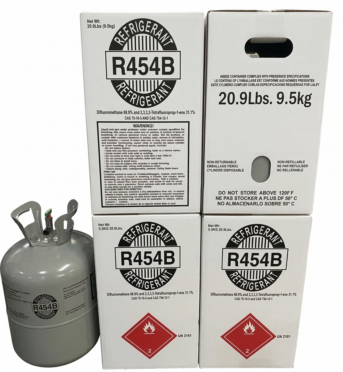 R454b Refrigerant 22Lb Cylinder – Factory Sealed, Ships from US Warehouse