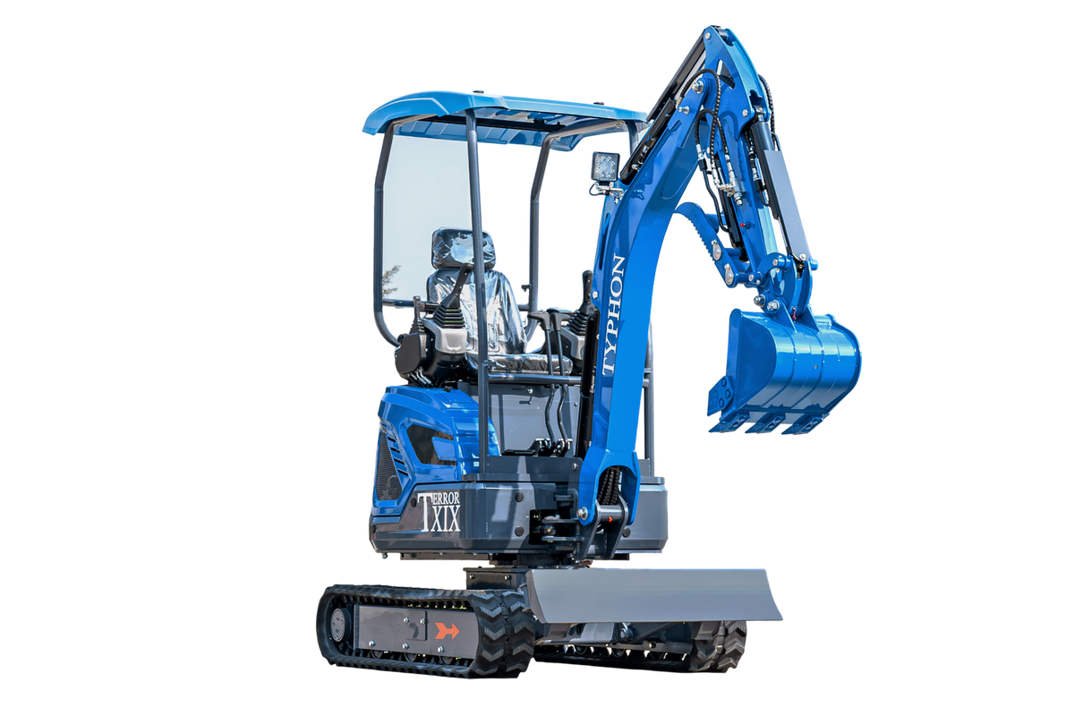 New TYPHON TERROR XIX STORM Mini Excavator 4000lbs 20.4hp Kubota D902 engine  Trench Digger with Boom Swing, Canopy, Retractable Tracks