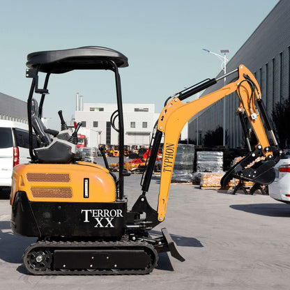 4,000 lb TYPHON TERROR XX Yellow Mini Excavator Kubota D902 Engine