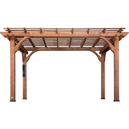 Backyard Discovery 14′ X 10′ Somerville Pergola W/ Electric – Dark Walnut DIY