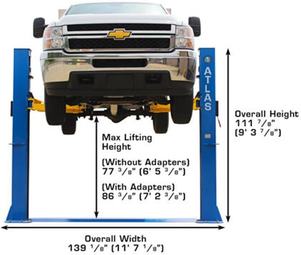 Atlas Automotive Equipment Atlas Equipment BP10000X Commercial Grade Baseplate 10 000 Lb. Capacity 2-Post Lift