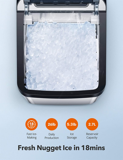 Aicook Nugget Ice Maker For Countertop, Sonic Ice Maker Machine
