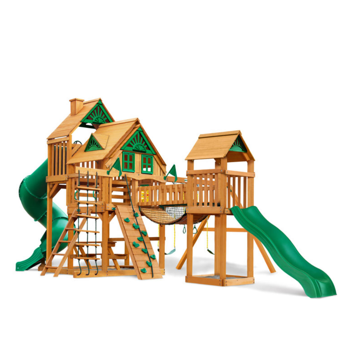 Gorilla Playsets Treasure Trove II Treehouse Wooden Swing Set