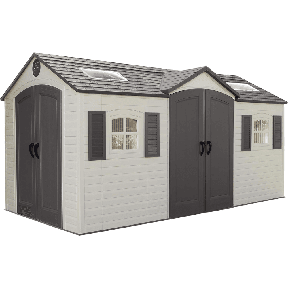 Lifetime 15 Ft. x 8 Ft. High-Density Polyethylene (Plastic) Outdoor Storage Shed with Steel-Reinforced Construction
