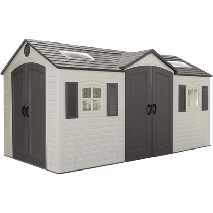 Lifetime 15 Ft. x 8 Ft. High-Density Polyethylene (Plastic) Outdoor Storage Shed with Steel-Reinforced Construction