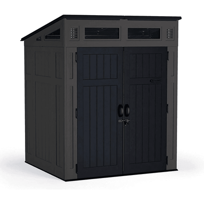 Suncast Modernist 6 ft. x 5 ft. Resin Vertical Pent Storage Shed with Floor Kit