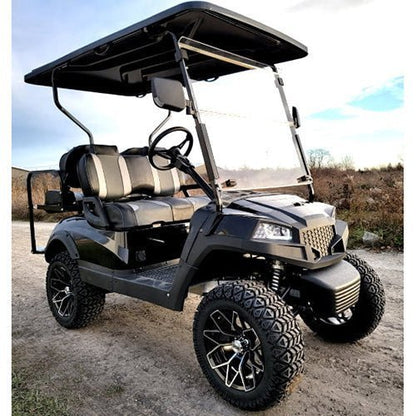 Terminator 48v Electric Golf Cart Four Seater – Massive Rims/Tires Flip Seat – Optionally Fully Loaded – Black Model