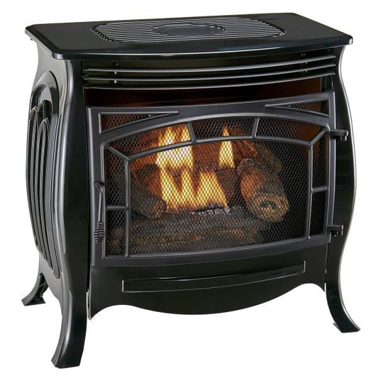 Duluth Forge Dual Fuel Ventless Gas Stove – 26,000 BTU, Remote Control, Gloss Black Finish – Model# FDSR25-GF