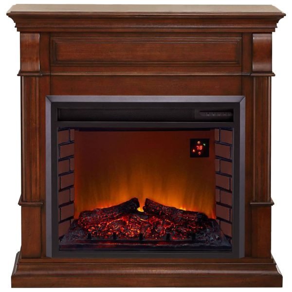 Duluth Forge Full Size Electric Fireplace – Remote Control, Apple Spice Finish – Model# EL1350-4-AS