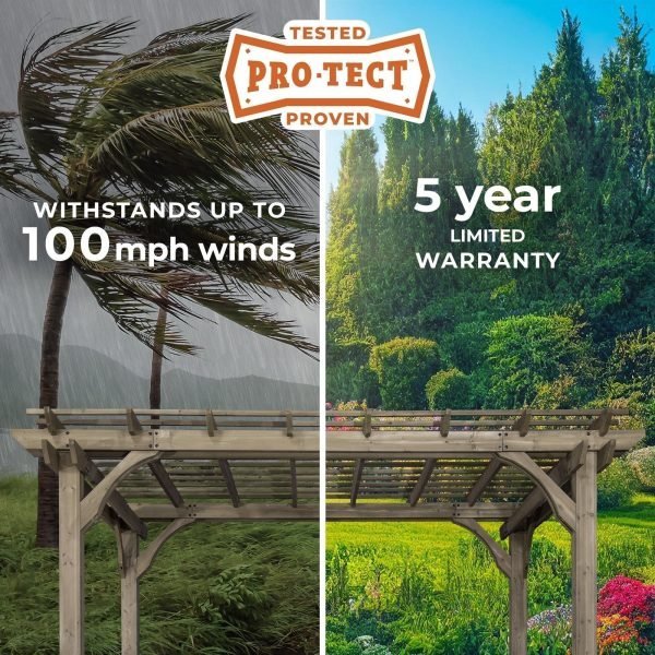 14×10 Somerville Pergola – Barnwood Stain