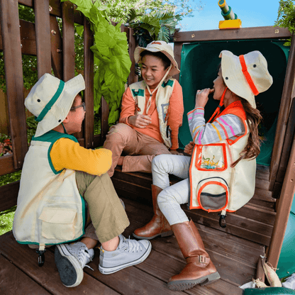 Ranger Retreat Wooden Swing Set/Playset with Tent, Tube Slide and 3-Swings