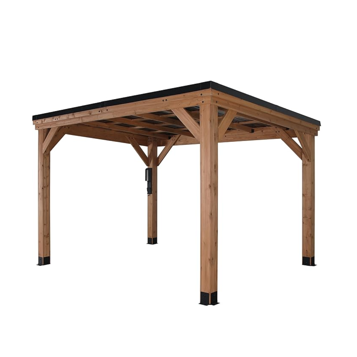 Backyard Discovery 12′ x 9.5′ Arcadia Slope Roof Cedar Gazebo with PowerPort