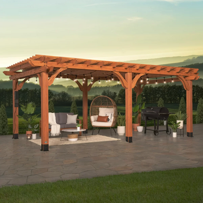 Backyard Discovery 20′ x 12′ Beaumont Pergola – Premium Cedar Wood, Sturdy & Elegant Design