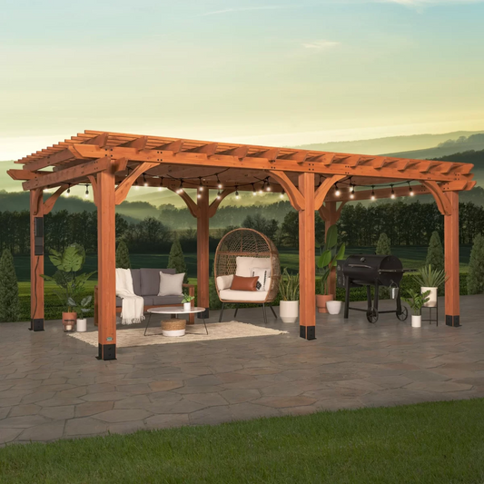 Backyard Discovery 20′ x 12′ Beaumont Pergola – Premium Cedar Wood, Sturdy & Elegant Design